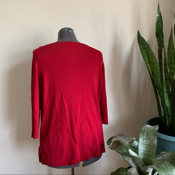 Addition Elle strappy red 3/4 sleeve top size 2X - Picture 4 of 5